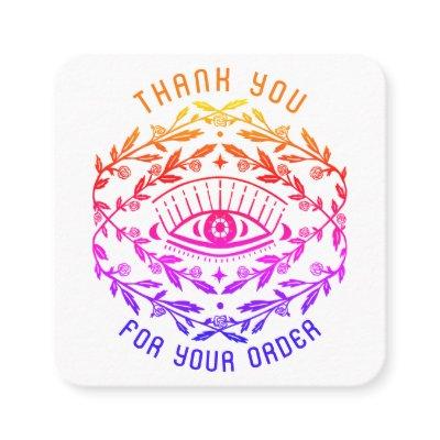 Mystical Eye Roses Vines Magical Order Thank You Square