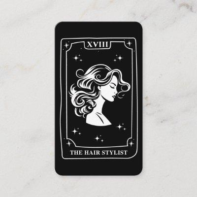 Mystical Tarot Card Black and White Hair Stylist