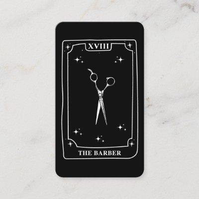 Mystical Tarot Card Black White Scissors Barber