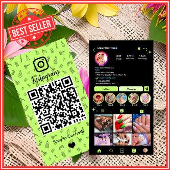 Nail Salon Instagram Lime Green | Social Media QR