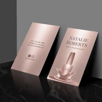 Nail Salon Manicurist Rose Gold Polish Splash