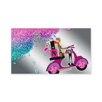 Nail Salon Scooter Girl Glitter Polish Swirls