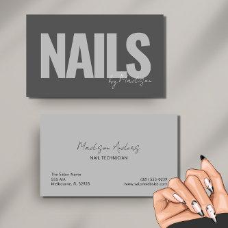 Nail Tech Professional Salon Gray Typography