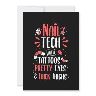 Nail Tech With Tattoos Invitation