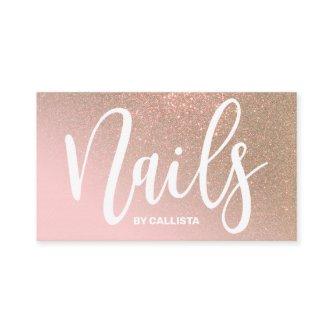 Nail Technician Pink Gold Glitter Typography