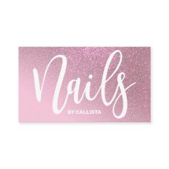 Nail Technician Rose Pink Glitter Typography