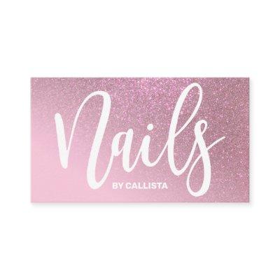 Nail Technician Rose Pink Glitter Typography