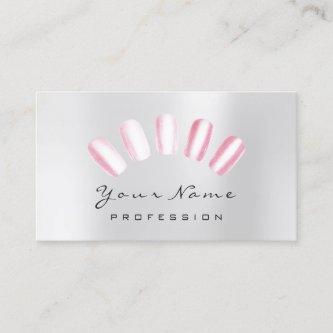 Nails Art Candy Pink Gray Manicure Pedicure