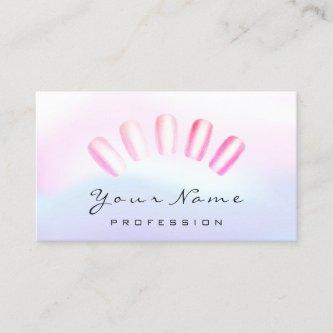 Nails Artist Pink Rose Manicure Pedicure Pastel