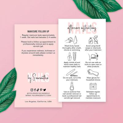 Nails Care Instructions Feminine Pink Manicure