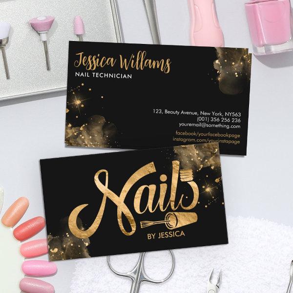 Nails Logo graphic - Golden Texture