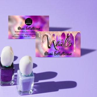 Nails Studio Artist Acrylic Drips Glitter Purple
