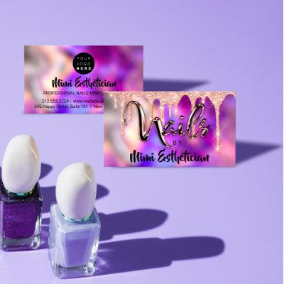 Nails Studio Artist Acrylic Drips Glitter Purple