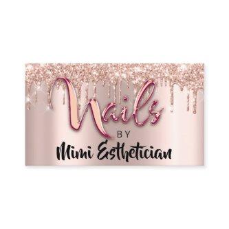 Nails Studio Artist Drips Glitter Rose Gold