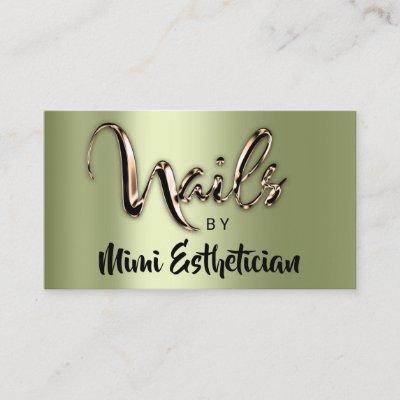 Nails Studio Artist Nails Logo Script Mint Green