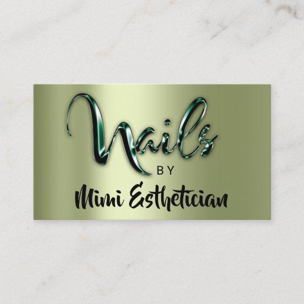 Nails Studio Artist Nails Logo Script Mint Greener