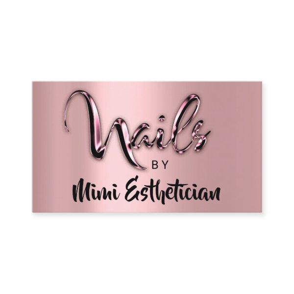 Nails Studio Artist Nails Logo Script Pink Rose