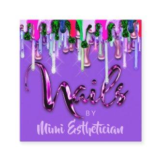 Nails Studio Artist Nails Script Logo Drips Violet Square
