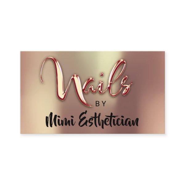 Nails Studio Artist Nails Script Logo Gold Rose