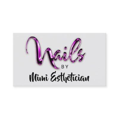 Nails Studio Artist Nails Script Logo Gray Pink