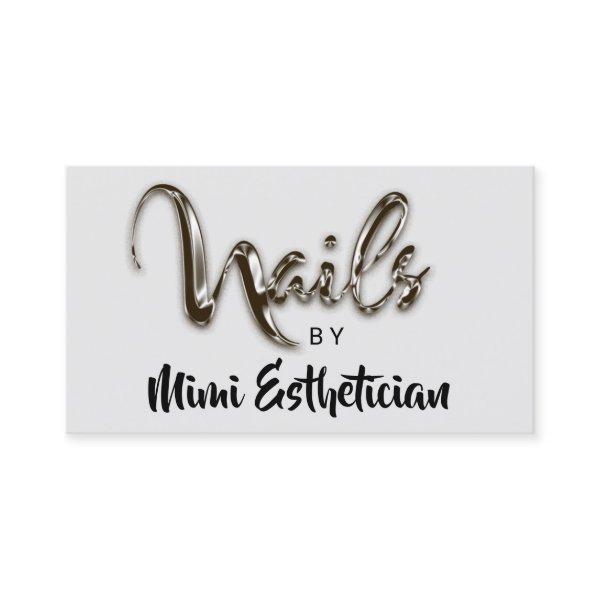 Nails Studio Artist Nails Script Logo Gray Silver