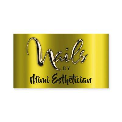 Nails Studio Artist Nails Script Logo Mustard Gold