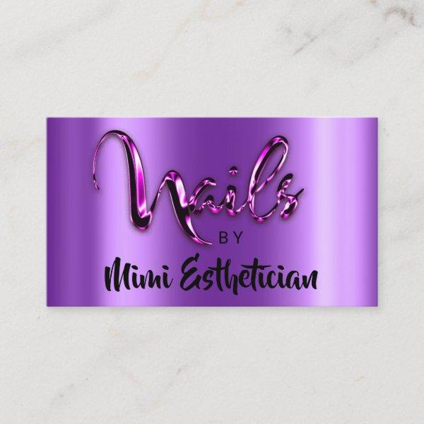 Nails Studio Artist Nails Script Logo Purple Pink