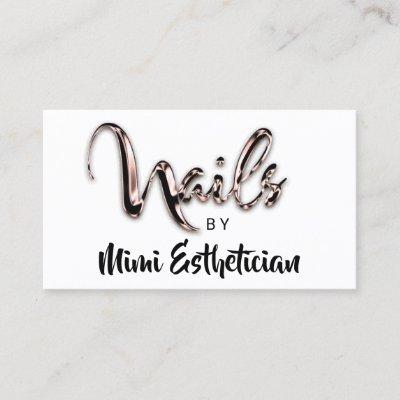Nails Studio Artist Nails Script Logo White Rose