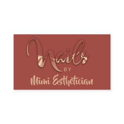 Nails Studio Artist Red Nails Script Gold Rose