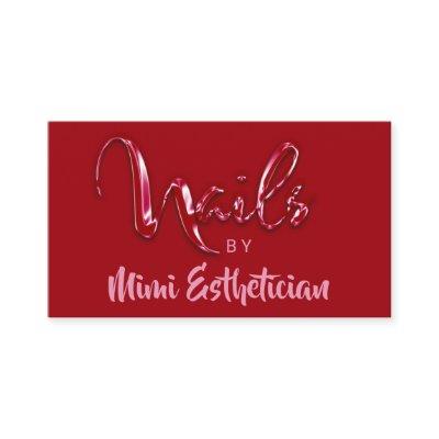 Nails Studio Artist Red Nails Script Red Wine Logo