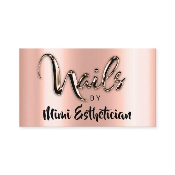 Nails Studio Artist Script Logo Rose Gold VIP