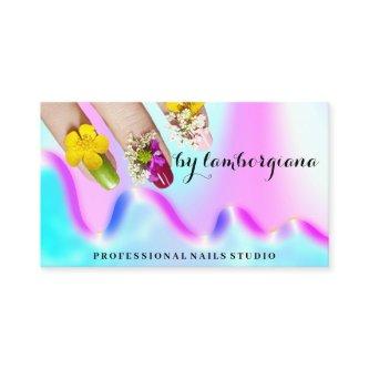 Nails Studio Logo Holograph QR Code Elegant