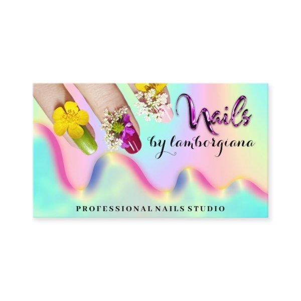 Nails Studio Logo Holograph QR Code Mermaid Busine