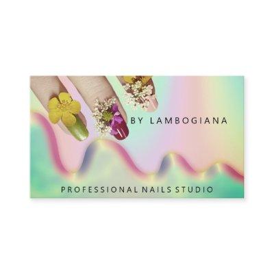 Nails Studio Logo Holograph QR Code Mermaid Green
