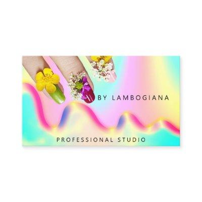 Nails Studio Logo Holograph QR Code Modern