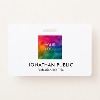 Name And Title Employee Photo Business Logo ID Badge