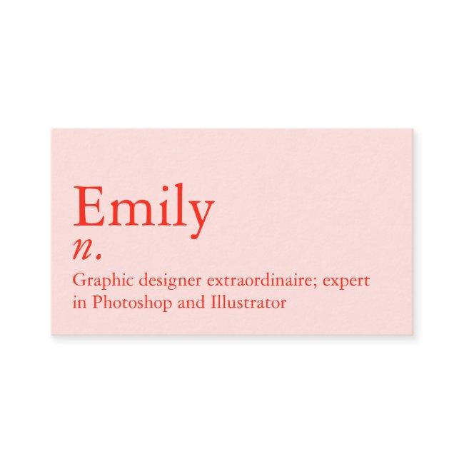 Name Definition | Modern custom QR code Pink Red