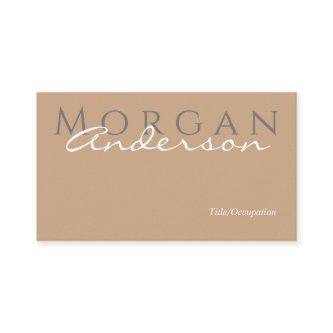 Name Title & Contact Info, QR code, Tan Grey White