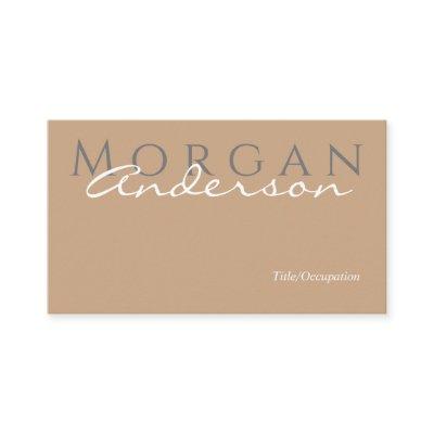 Name Title & Contact Info, QR code, Tan Grey White
