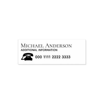 name with home or business contact phone number self-inking stamp