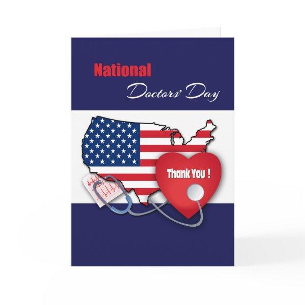 National Doctors' Day Patriotic  Card