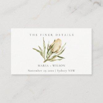 Native Banksia Watercolor Floral Wedding Website