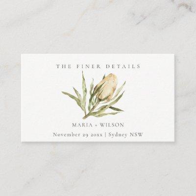 Native Banksia Watercolor Floral Wedding Website
