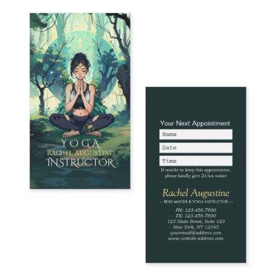 Natural Forest Yoga Fitness Meditation Instructor Appointment Card