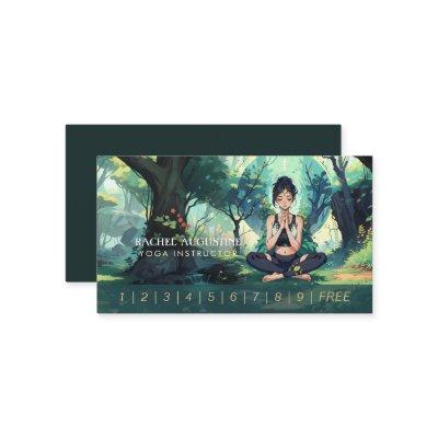Natural Forest Yoga Fitness Meditation Instructor Loyalty Card