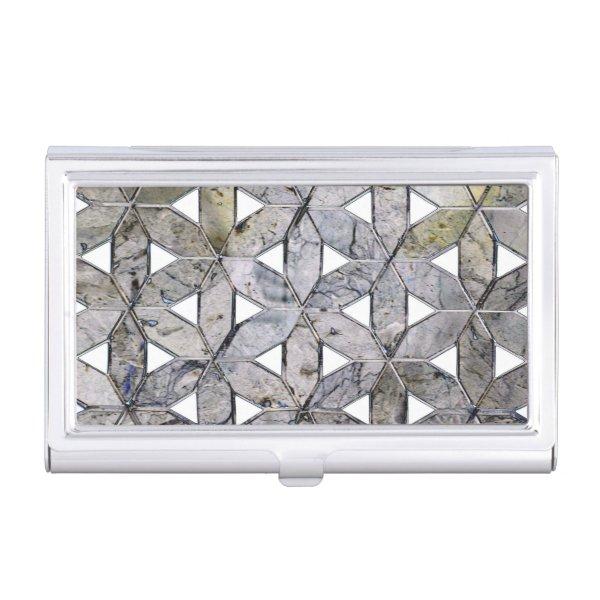 Natural Gray Stone Mosaic, flower of life  Case