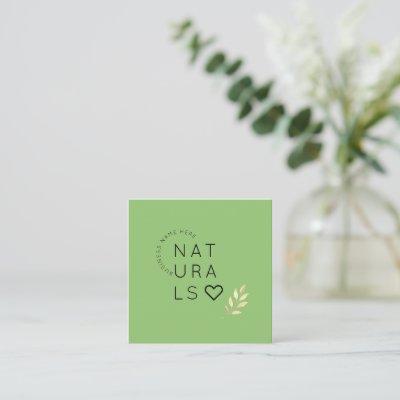 Natural Green Handmade Business Name Thank you Squ Square