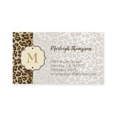 Natural Leopard Print Custom Monogram Name