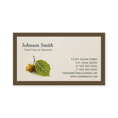 Nature Nut and Leaf - Simple Elegant Logo