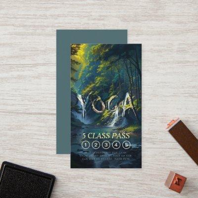 Nature YOGA Hidden Text Reiki Master 5 Class Pass Loyalty Card
